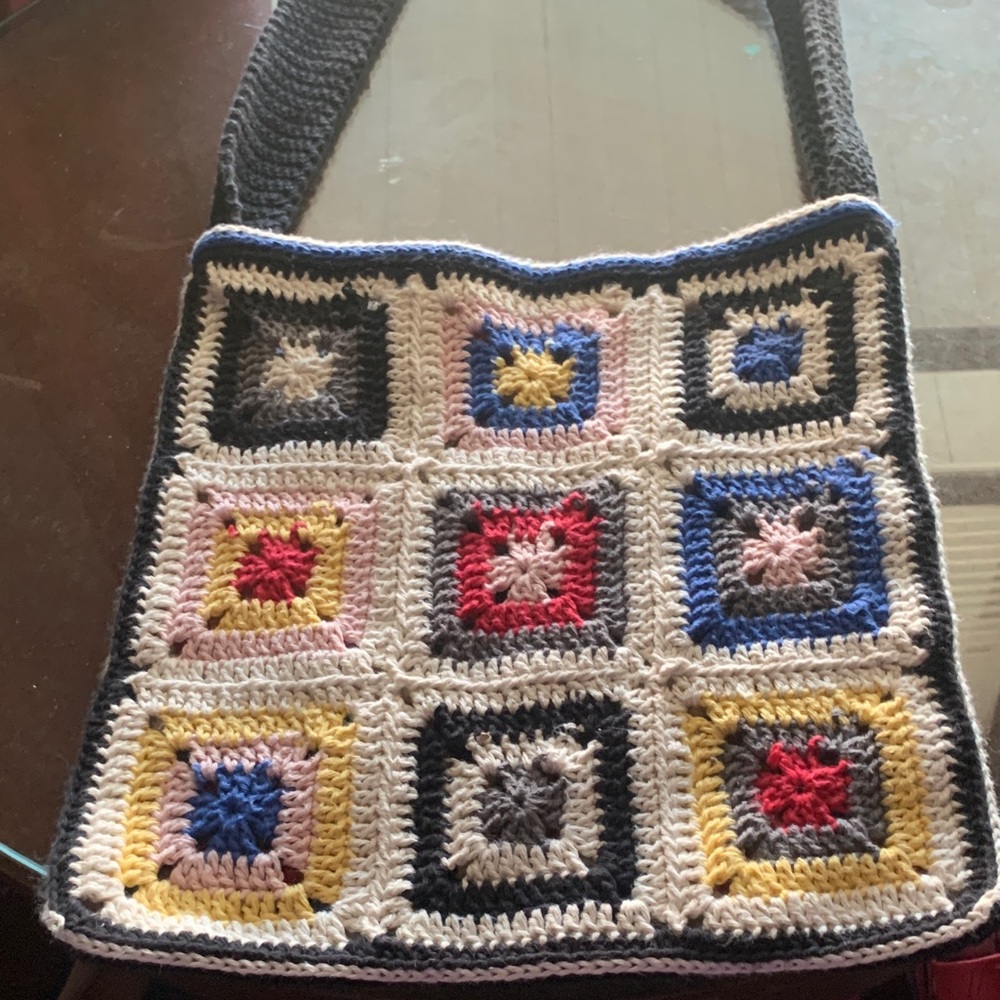Multicolor Crochet Patterned Women's Bag